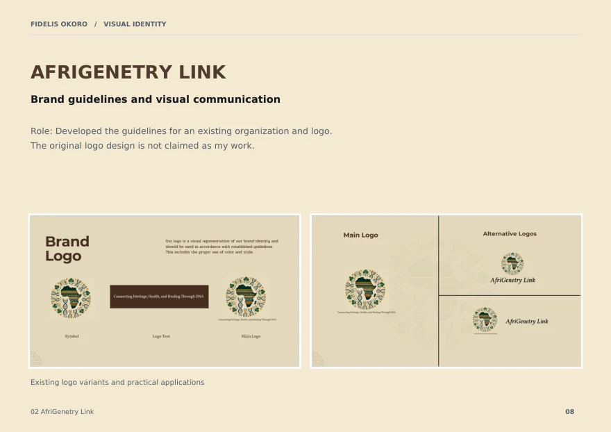 AfriGenetry Link: Existing logo variants and practical applications