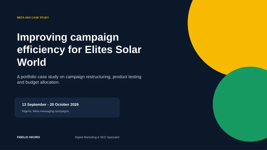 Elites Solar World: Project overview and implementation period