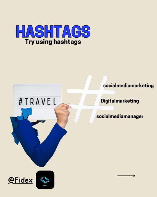 Fidex hashtag and discovery graphic.