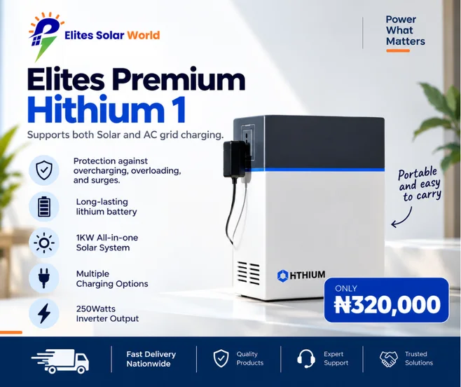 Hithium 1 solar product campaign graphic.