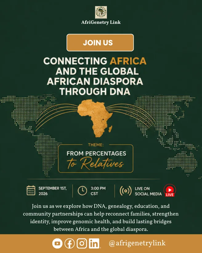 Heritage and DNA community event promotion.
