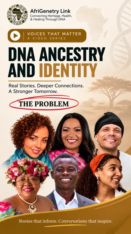 DNA ancestry and identity educational graphic.