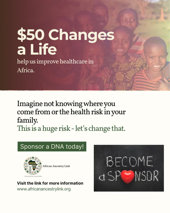 DNA sponsorship fundraising campaign graphic.