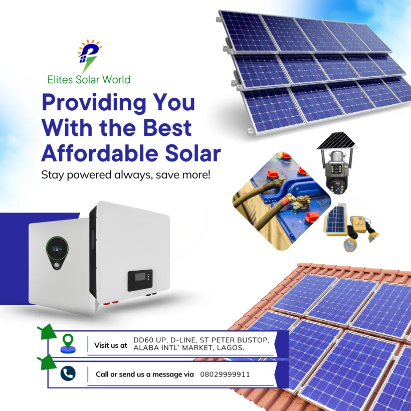 Solar installation and product services promotion.