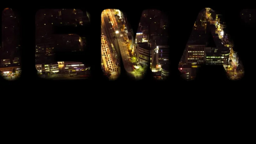 Dubai title animation video frame.