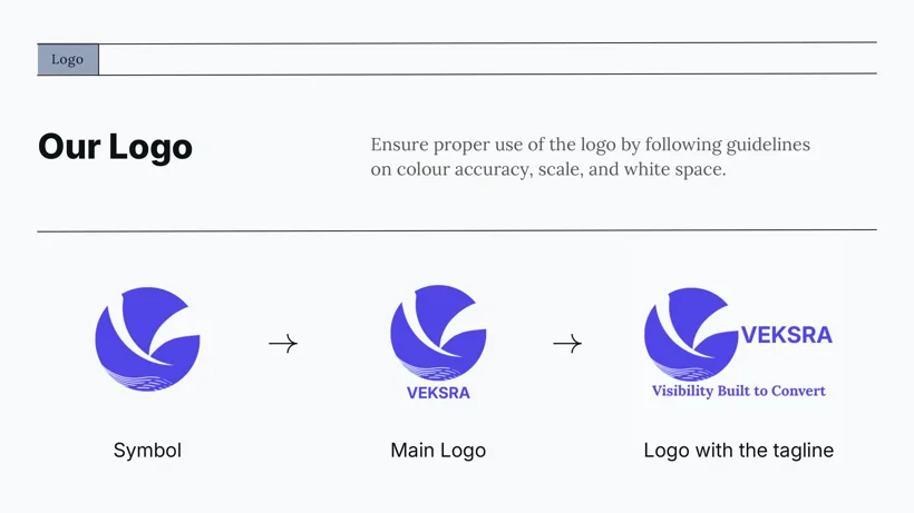 Logo symbol, main mark, and tagline system.