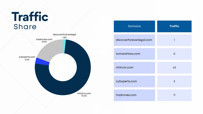 Competitor traffic share comparison.