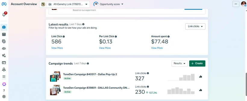 Meta Ads traffic and cost reporting.