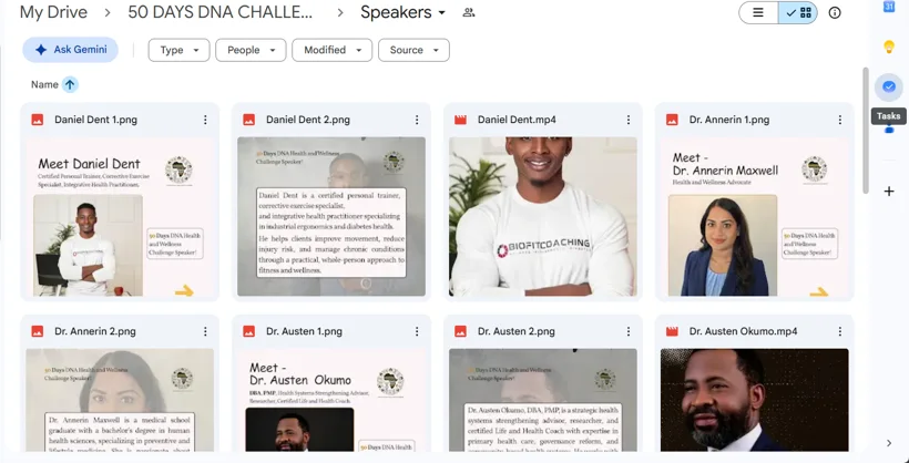 50 Days DNA Challenge speaker materials.