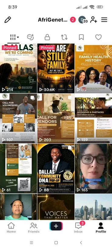 TikTok published content library.
