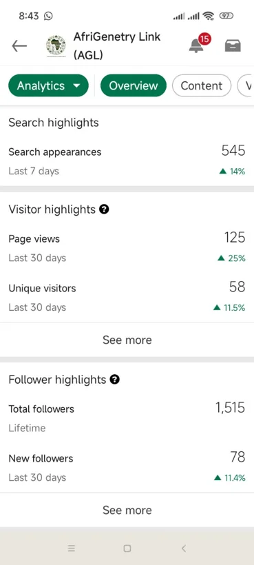 LinkedIn mobile search and audience reporting.
